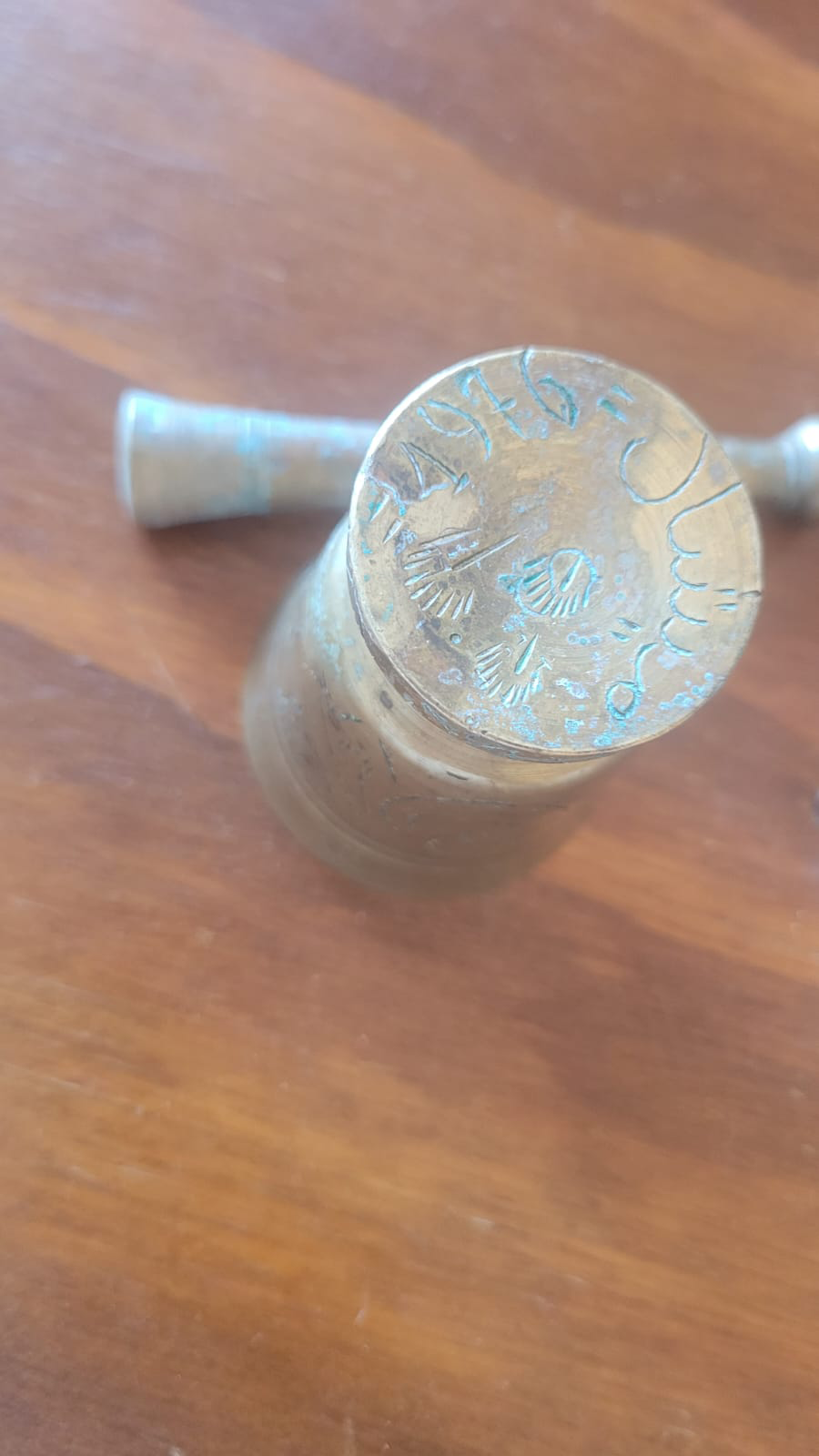 Traditional Ornate Brass Mortar and Pestle - Image 5